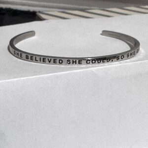💥Mantra Brand Silver Inspirational Bracelet - Empowerment